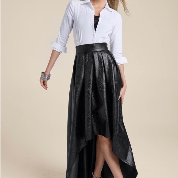 New Women’s BLACK A- LINE FAUX-LEATHER BALLROOM SKIRT, in size 14 - Picture 10 of 10